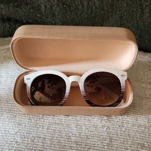 Stylish White and Brown Sunglasses
